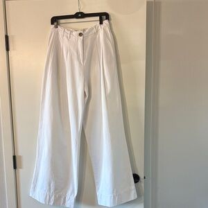 ME+EM White Wide-Leg Jeans